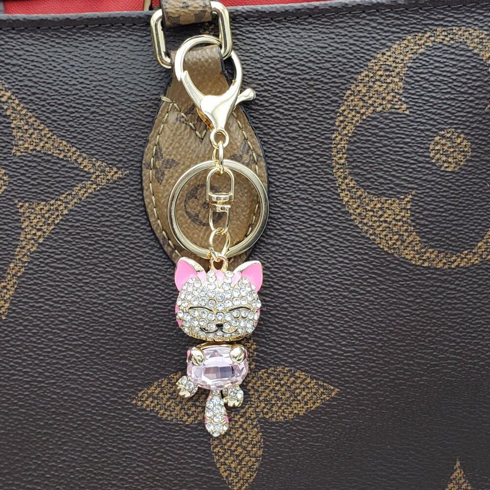 Authentic Louis Vuitton Lock & Key Gold ✨ Unbranded Cat Keychain Bag Charm LV - Picture 11 of 12